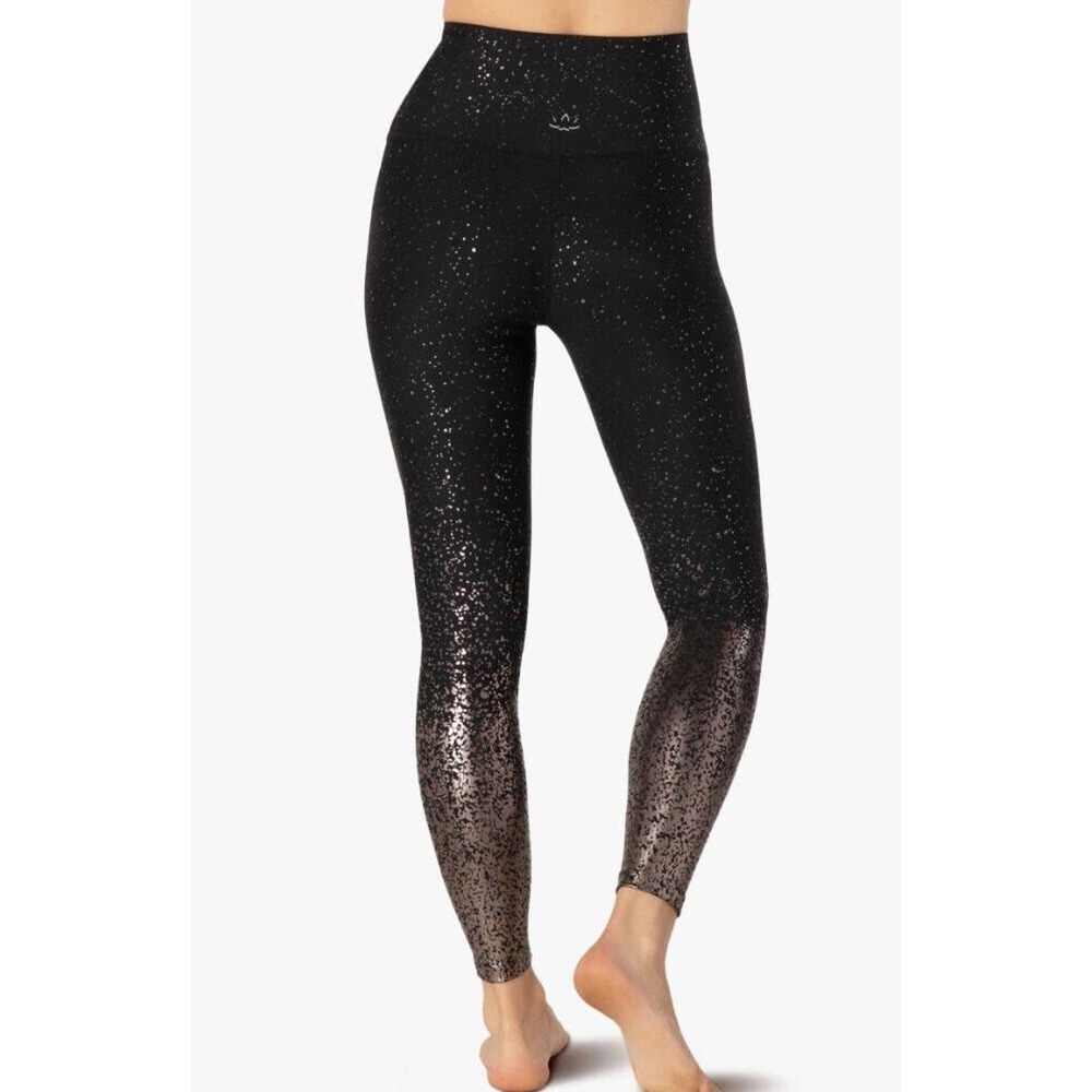 ✨2/$20 Beyond Yoga Alloy Ombre Speckled Midi Leggings Small Logo JLo Sparkle - Picture 10 of 16